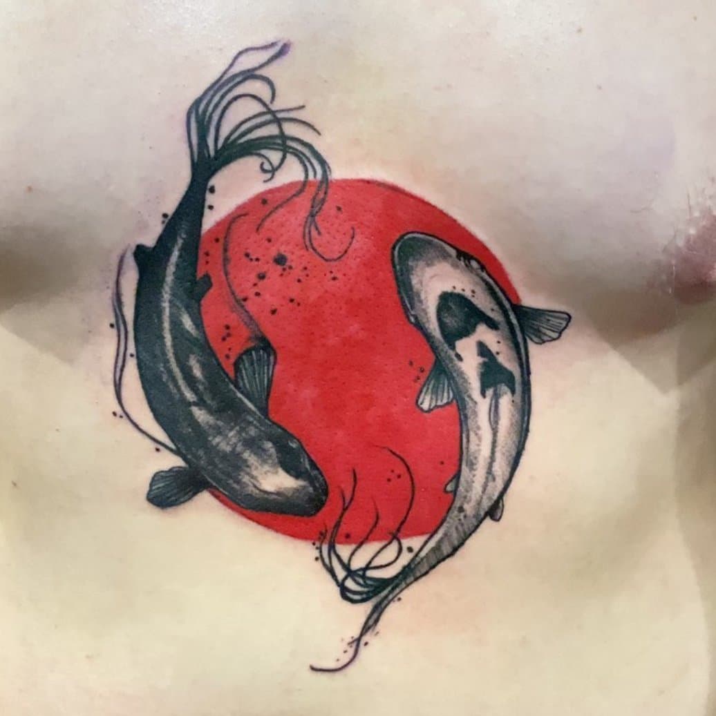 Exempel på en japansk tatuering med traditionella motiv – Zoi Tattoo House Malmö