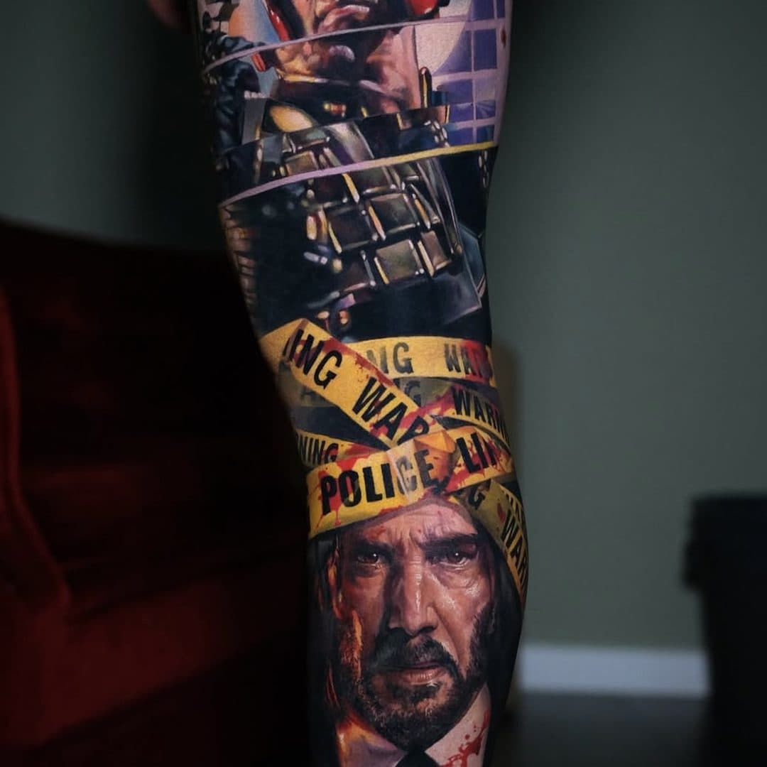 Black & grey-tatuering av Tymur Denysenko, Zoi Tattoo House Malmö